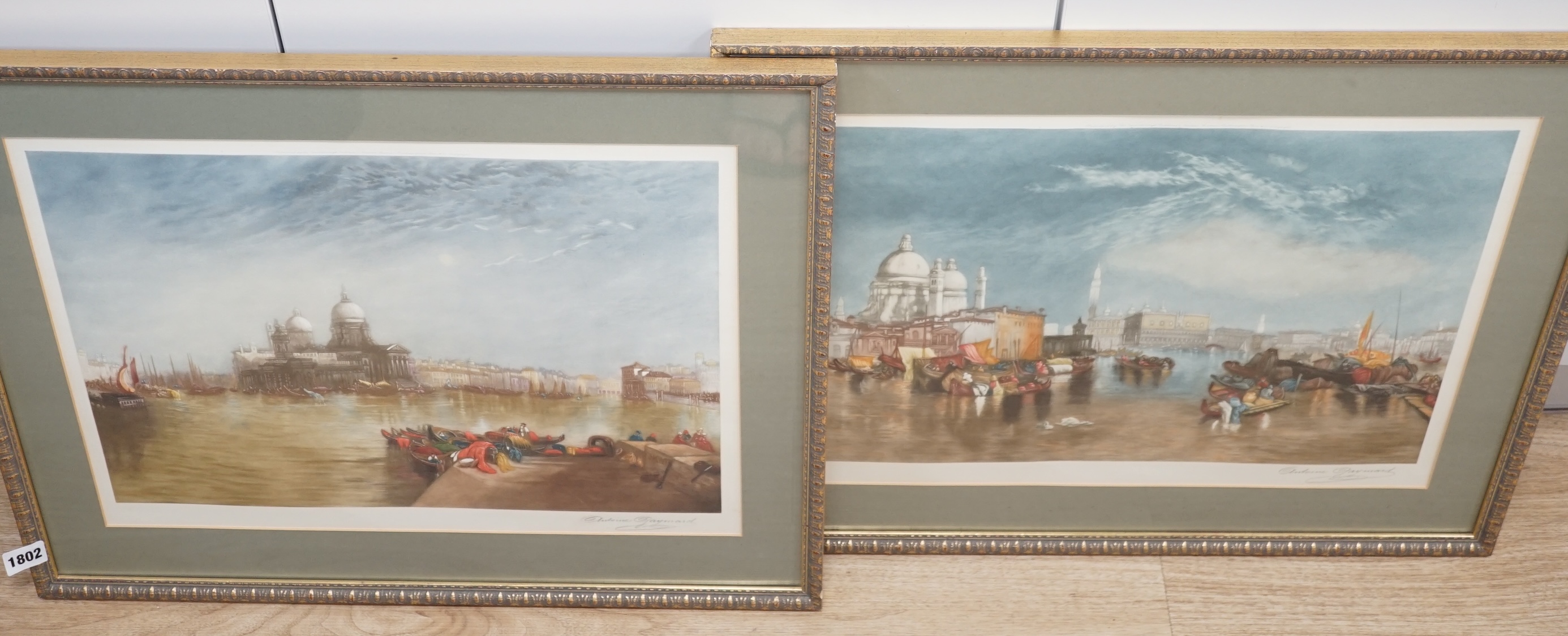 Antoine Gaymard (b.1878), pair of mezzotints, Views of Venice, signed in pencil, 32 x 46cm. Condition - fair